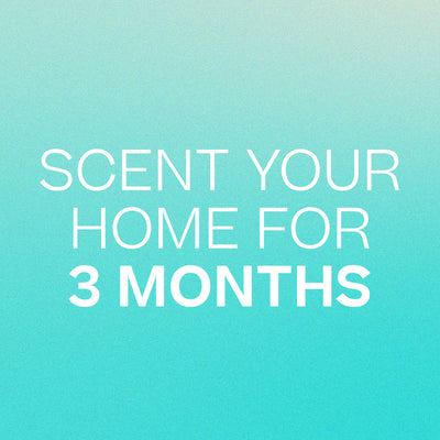 Blue-green gradient background with white text reading "Scent your home for 3 months". - A/C Scent Refill 17.1 oz x3 | BFCM Exclusive Bundle - Hope - Doctor Aromas