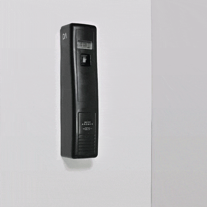 Black automatic air freshener dispenser with digital timer display and on/off switch. - DA | Pro Dispenser - Default Title - Doctor Aromas