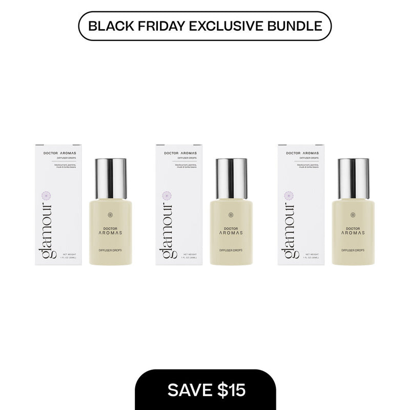 Set of three beige diffuser drop bottles with silver caps and matching white product boxes labeled gtonyxuxe. - Diffuser Drops x3 | BFCM Exclusive Bundle - Hope - Doctor Aromas