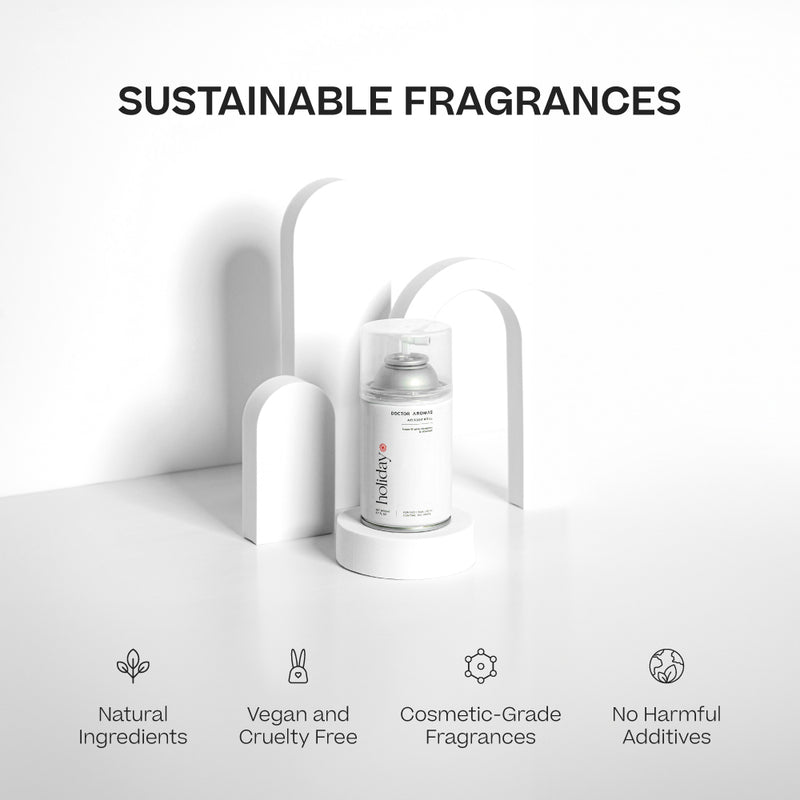 Compact white mini A/C scenting system with transparent top and minimalist design on a white surface. - Mini A/C Scenting System | Holiday - Holiday - Doctor Aromas