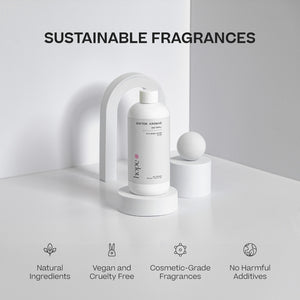 Two white cylindrical mist refill bottles labeled Hope on a white curved stand against a minimalist white and gray background. - Mist Refill Twin Pack | Hope - Hope - Doctor Aromas