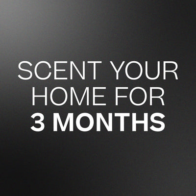 Black background with bold white text stating "Scent Your Home For 3 Months" in modern font. - A/C Scenting System + 2x 17.1 OZ Refills | BFCM Exclusive - Hope - Doctor Aromas