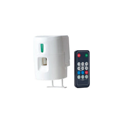 White compact automatic dispenser with sensor and black remote control with colorful buttons. - DA | Mini Dispenser - Default Title - Doctor Aromas