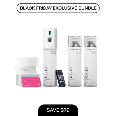 A/C scenting system with remote and two 17.1 oz refill bottles in clear packaging, Black Friday bundle label. - A/C Scenting System + 2x 17.1 OZ Refills | BFCM Exclusive - Hope - Doctor Aromas