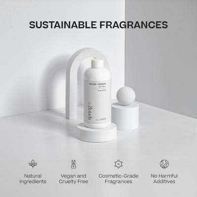 Blush aroma diffuser with rounded top on white base, set against minimalist gray and white background. - Aroma Diffuser 500 | Blush - Blush / Black - Doctor Aromas