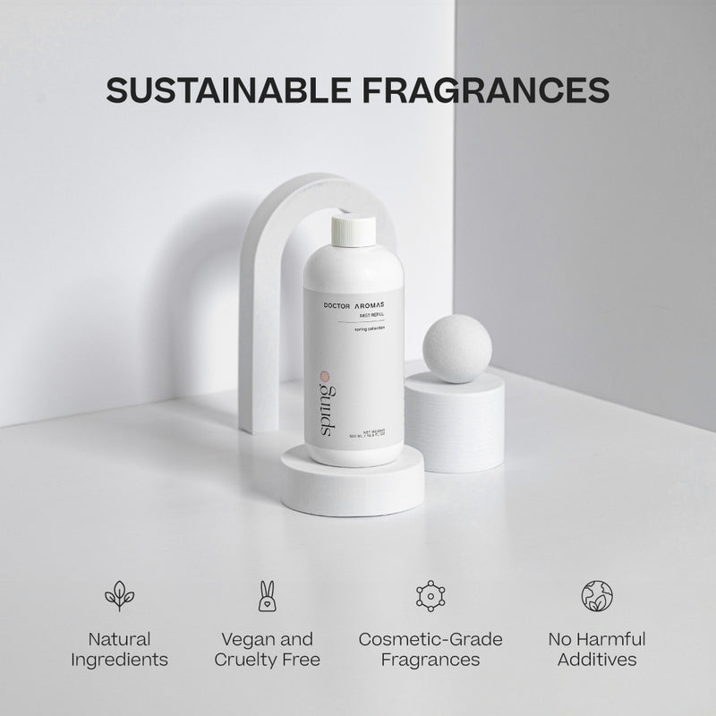 White Pomelo Aroma Diffuser 500 with rounded top and curved arch design on a white surface. - Aroma Diffuser 500 | Pomelo - Pomelo / Black - Doctor Aromas