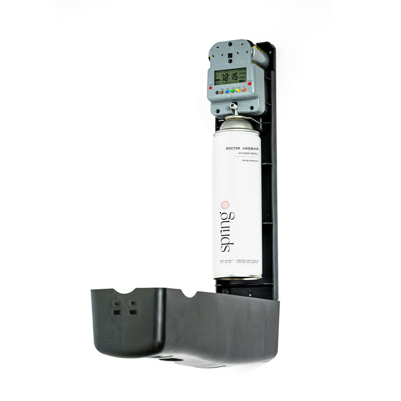 Black and white A/C scenting system with digital control panel and Pomelo scent cartridge. - A/C Scenting System Pro | Pomelo - Pomelo - Doctor Aromas