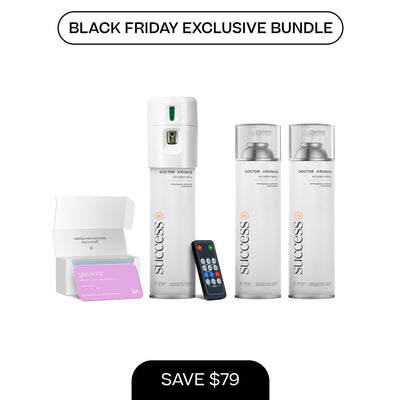 A/C scenting system with remote, two 17.1 oz refill cans, and sample cards in white packaging. - A/C Scenting System + 2x 17.1 OZ Refills | BFCM Exclusive - Hope - Doctor Aromas